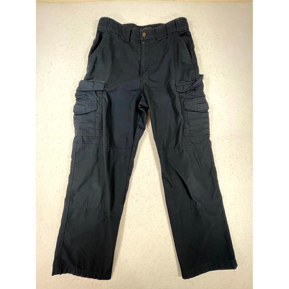 Tru Spec Cargo Pants Mens 30/30 Black Traditional Cut Logo Mid Rise Straight Leg